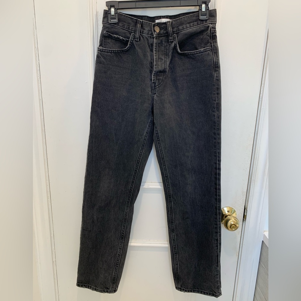 Anine Bing straight leg vintage black jeans. Size 24